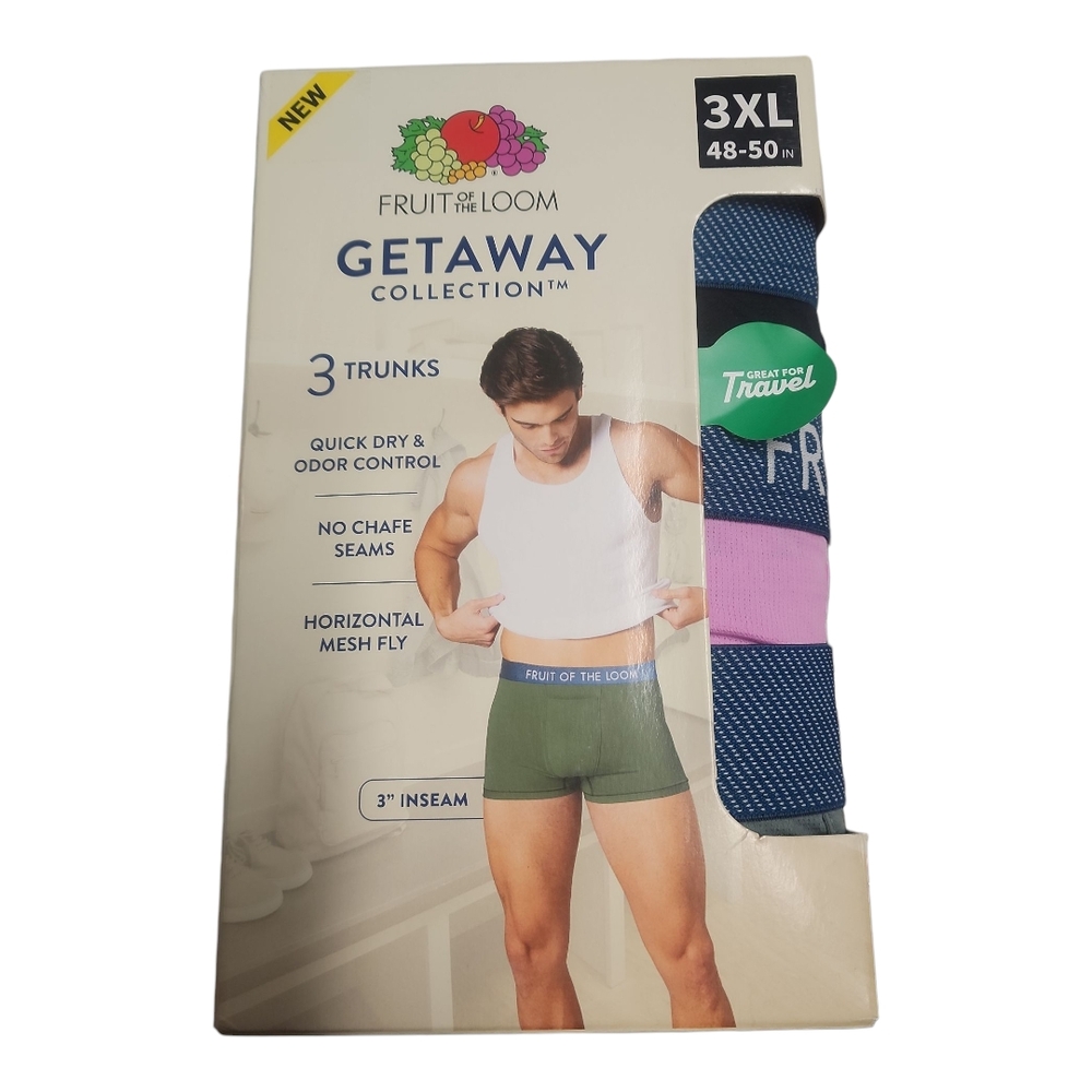 Fruit of the Loom Men's Boxer Briefs - Green, Blue, Pink